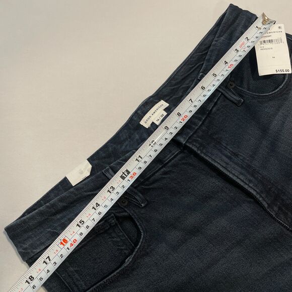 ~ NEW! Good American 14/32 Good Legs Flare 14 Dark Wash Blue Boho w/tags XL Navy - Picture 8 of 15